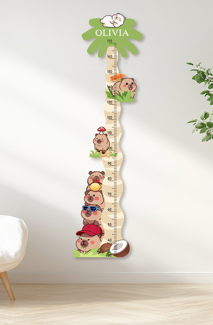 Personalised Wooden Coconut Bear Growth Chart