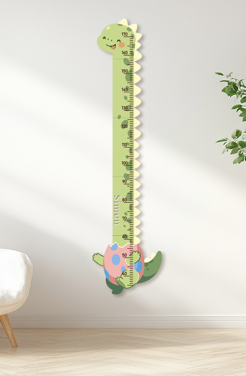 Personalised Wooden Cute Dinosaur Growth Chart for Kids