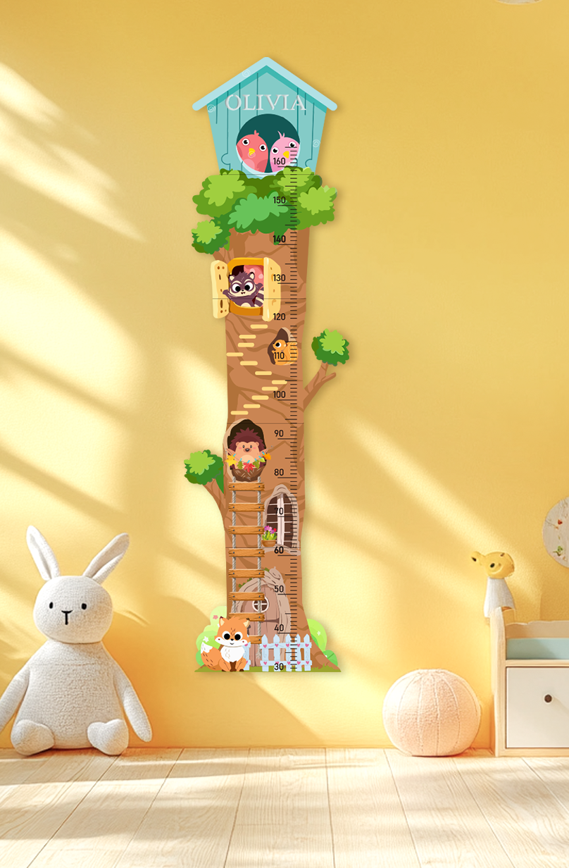Personalised Wooden Treehouse Growth Chart