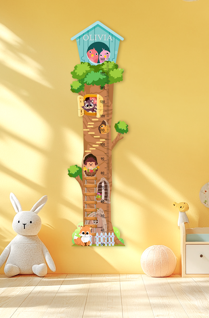 Personalised Wooden Treehouse Growth Chart