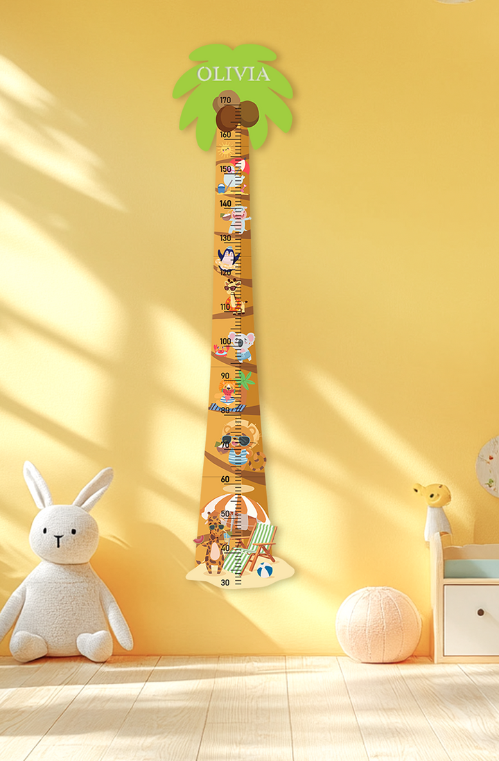 Personalised Wooden Palm Tree Adventure Growth Chart