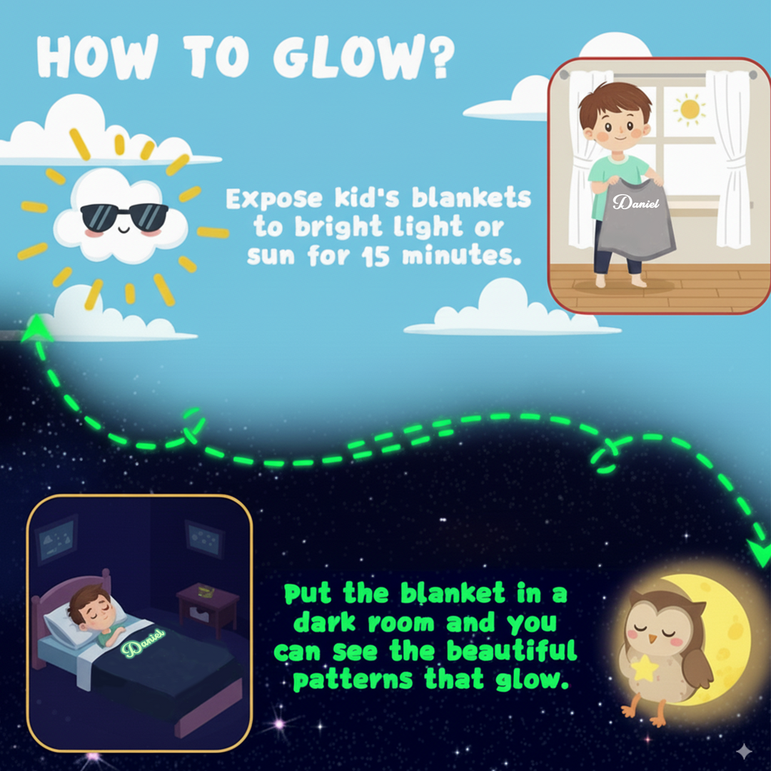 Personalised Glow in the Dark Star Blanket