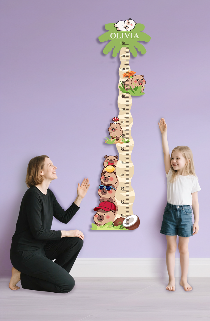 Personalised Wooden Coconut Bear Growth Chart