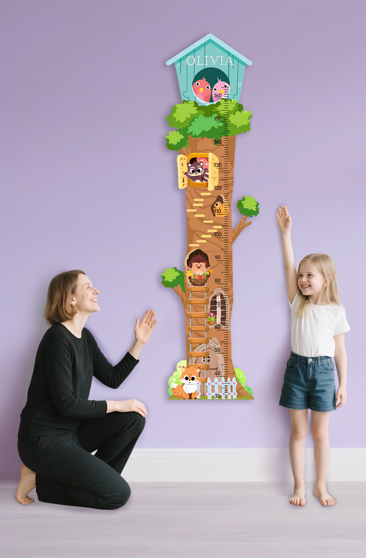 Personalised Wooden Treehouse Growth Chart
