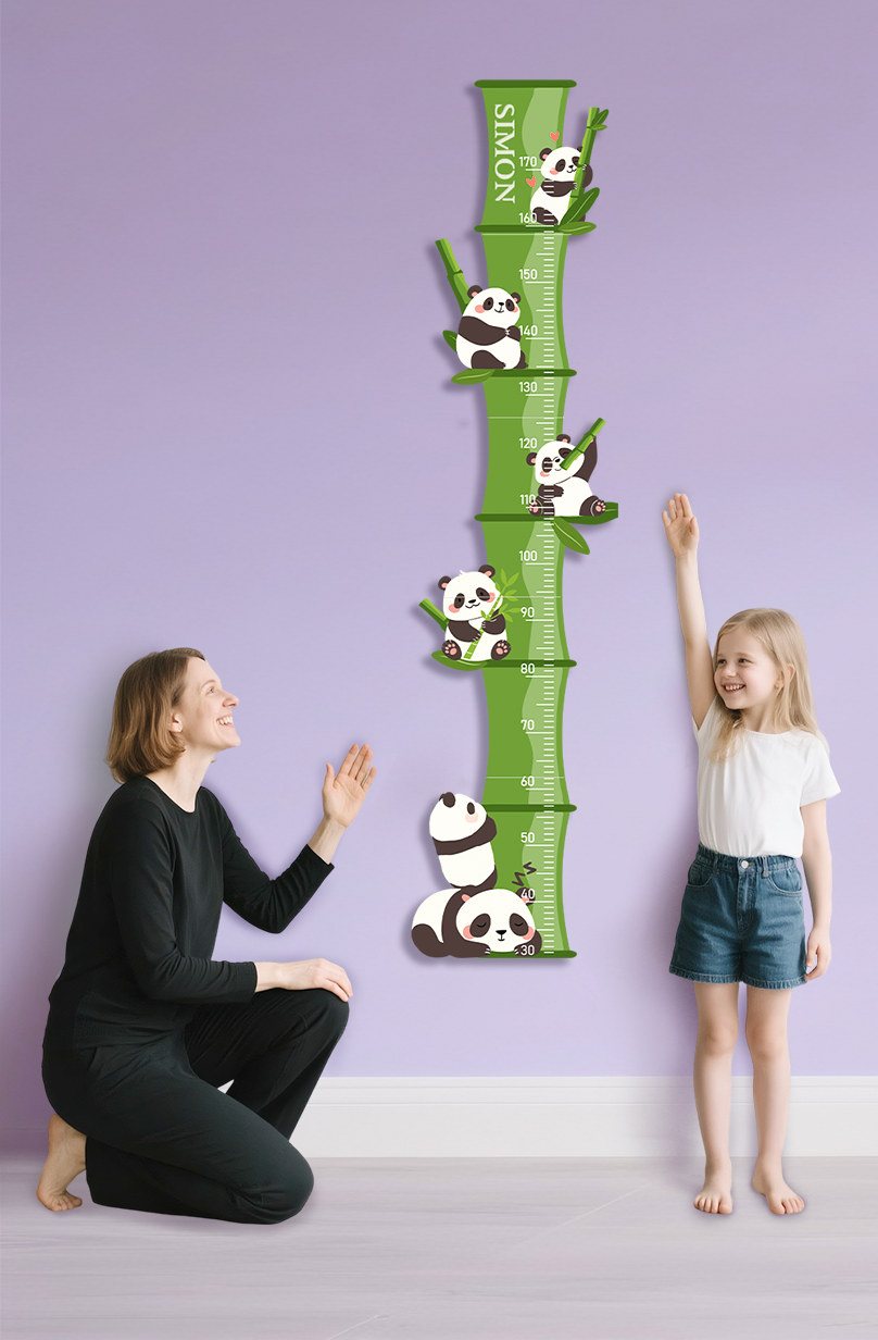 Personalised Wooden Panda Bamboo Growth Chart