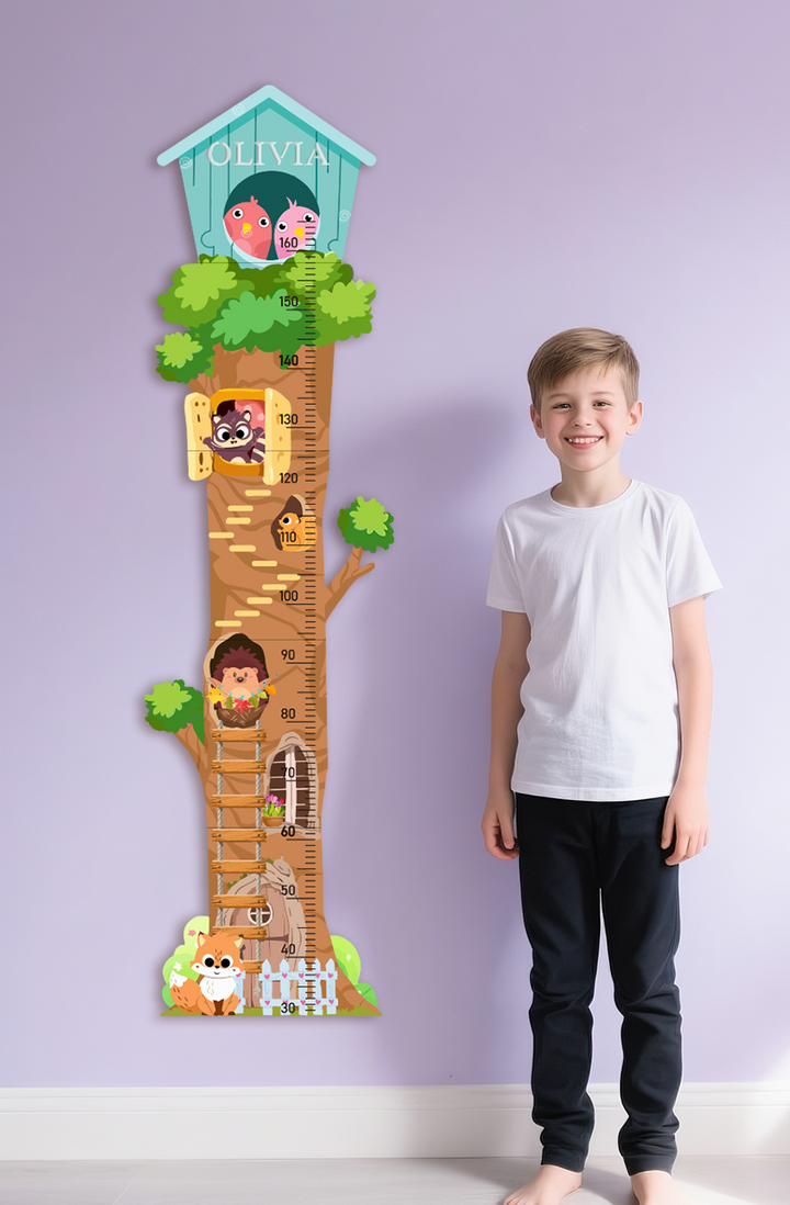 Personalised Wooden Treehouse Growth Chart