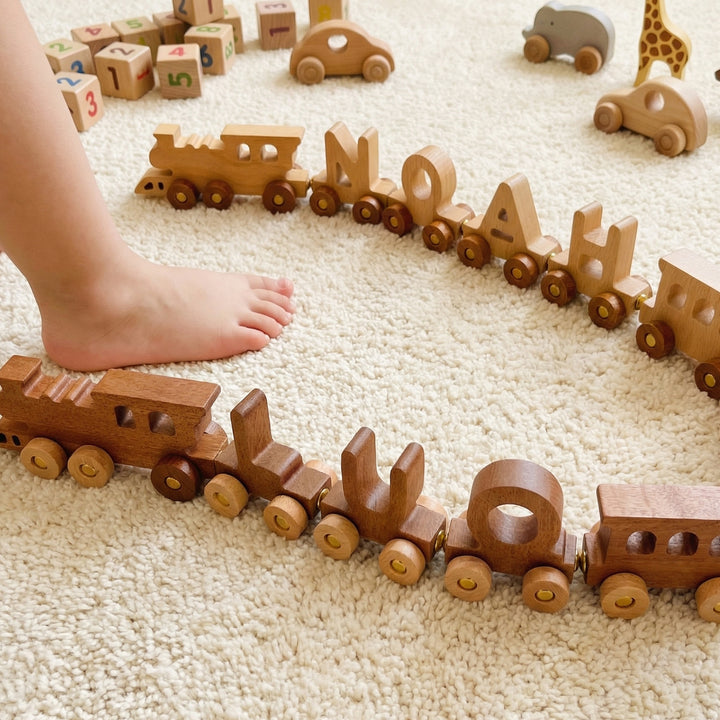Personalised Wooden Train Set With Name
