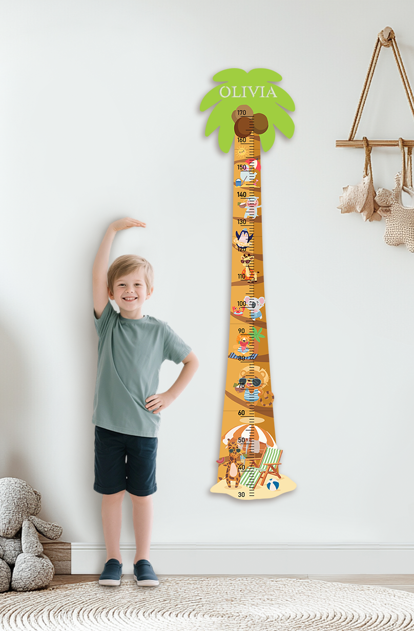 Personalised Wooden Palm Tree Adventure Growth Chart