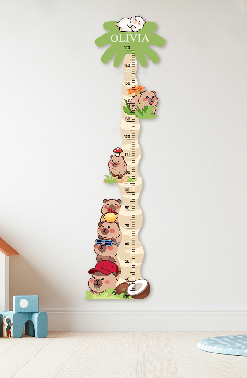 Personalised Wooden Coconut Bear Growth Chart