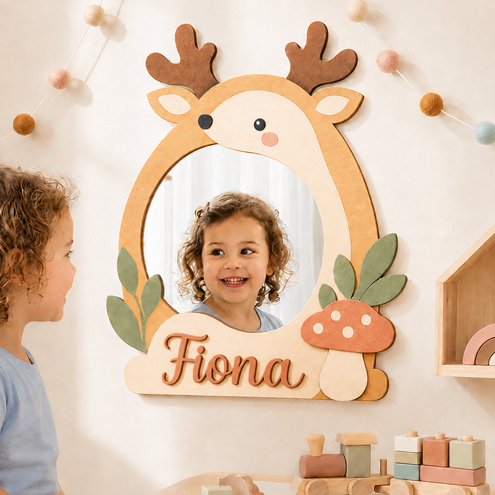 Personalized Animal Nursery Mirror for Baby Woodemon