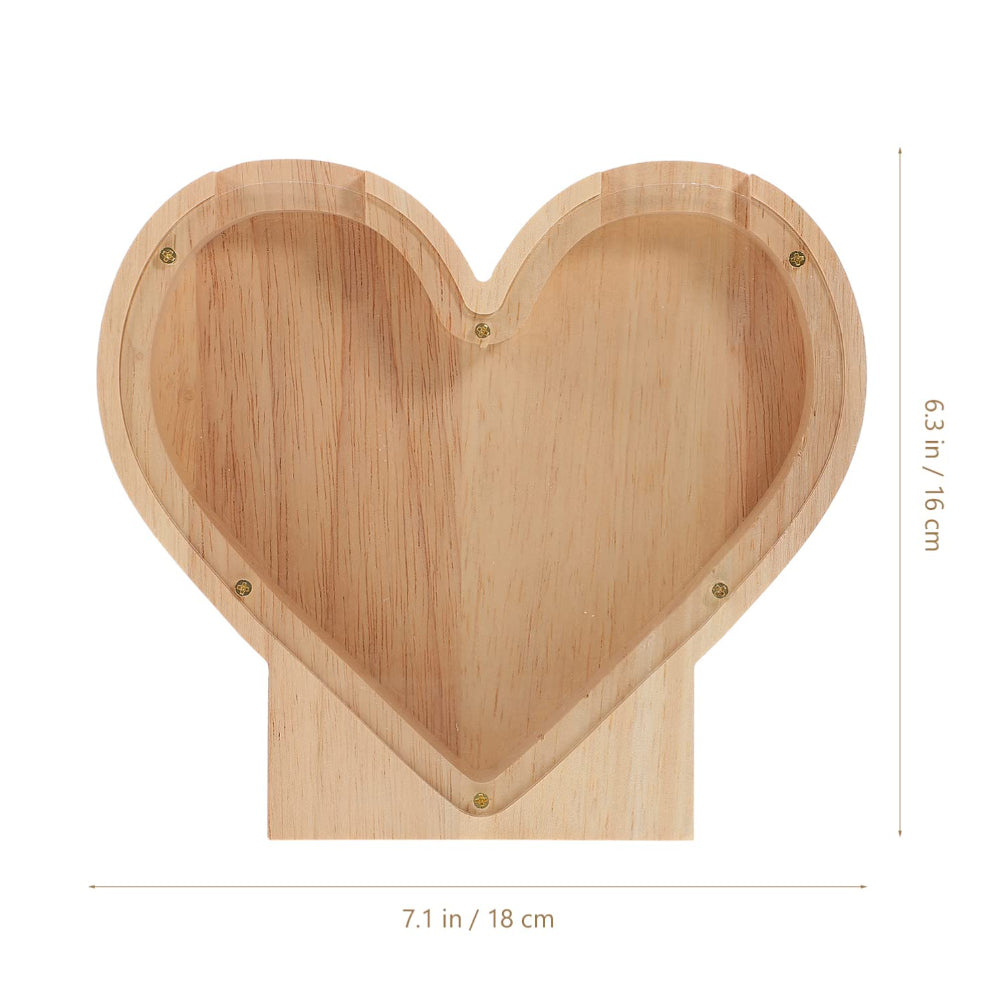 Personalized Wooden Heart Shaped Piggy Bank