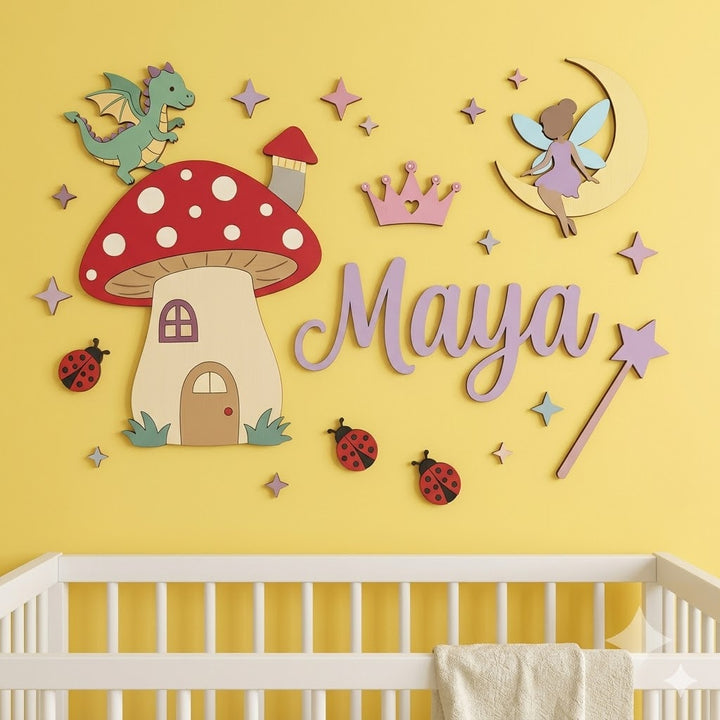 Personalised Wooden Nursery Name Sign – Cute Animal Themes
