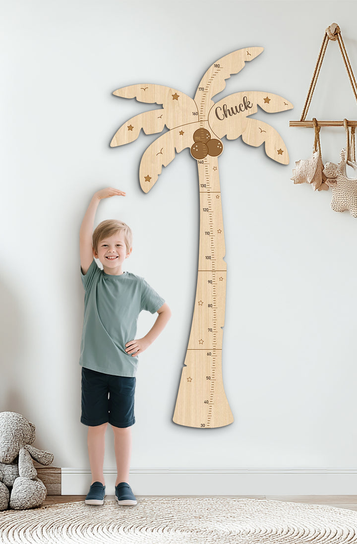 Personalised Wooden Palm Tree Growth Chart for Kids