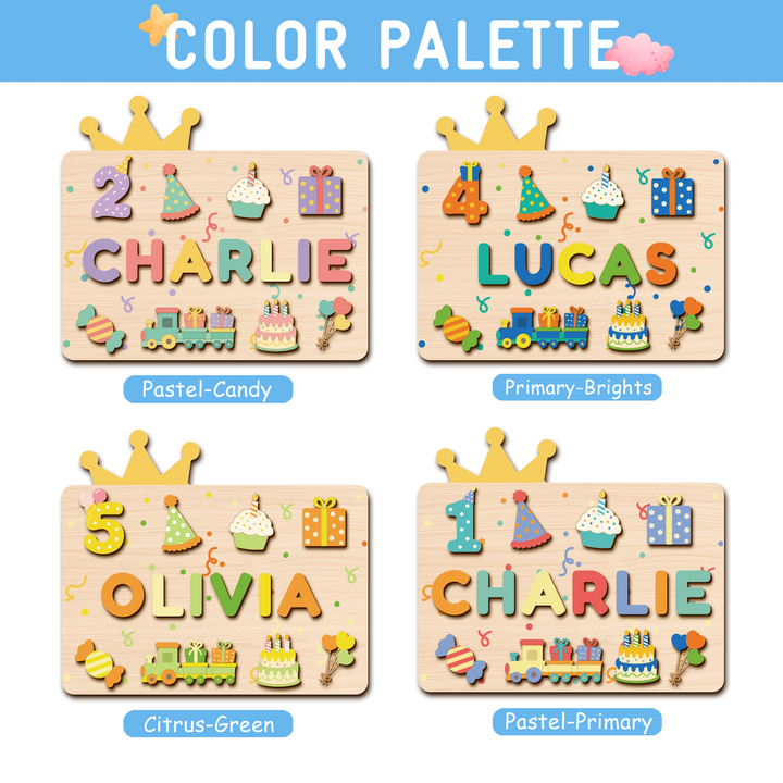 Personalized Birthday Name Puzzle for Kids Woodemon