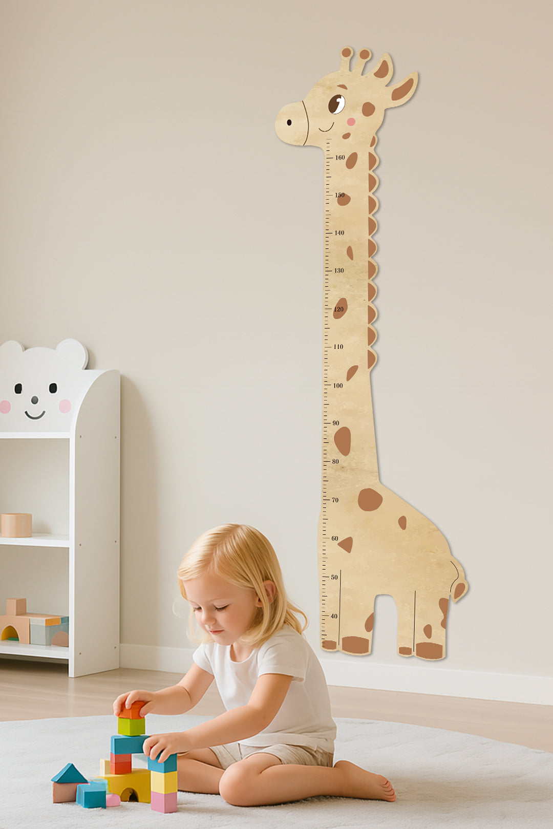 Personalised Wooden Giraffe Height Growth Chart for Kids