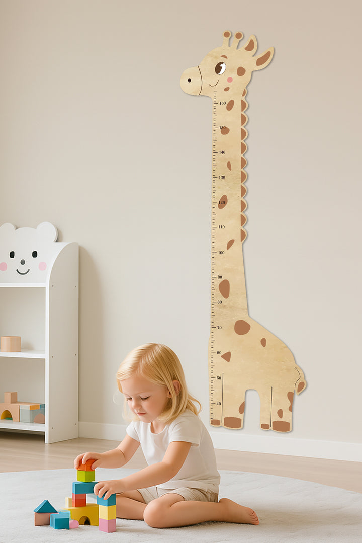 Personalised Wooden Giraffe Height Growth Chart for Kids