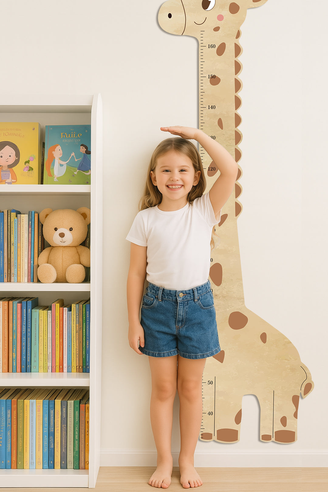 Personalised Wooden Giraffe Height Growth Chart for Kids