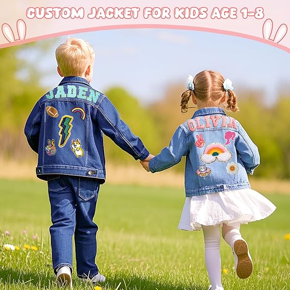 Personalised Kids Name Patch Jean Jacket