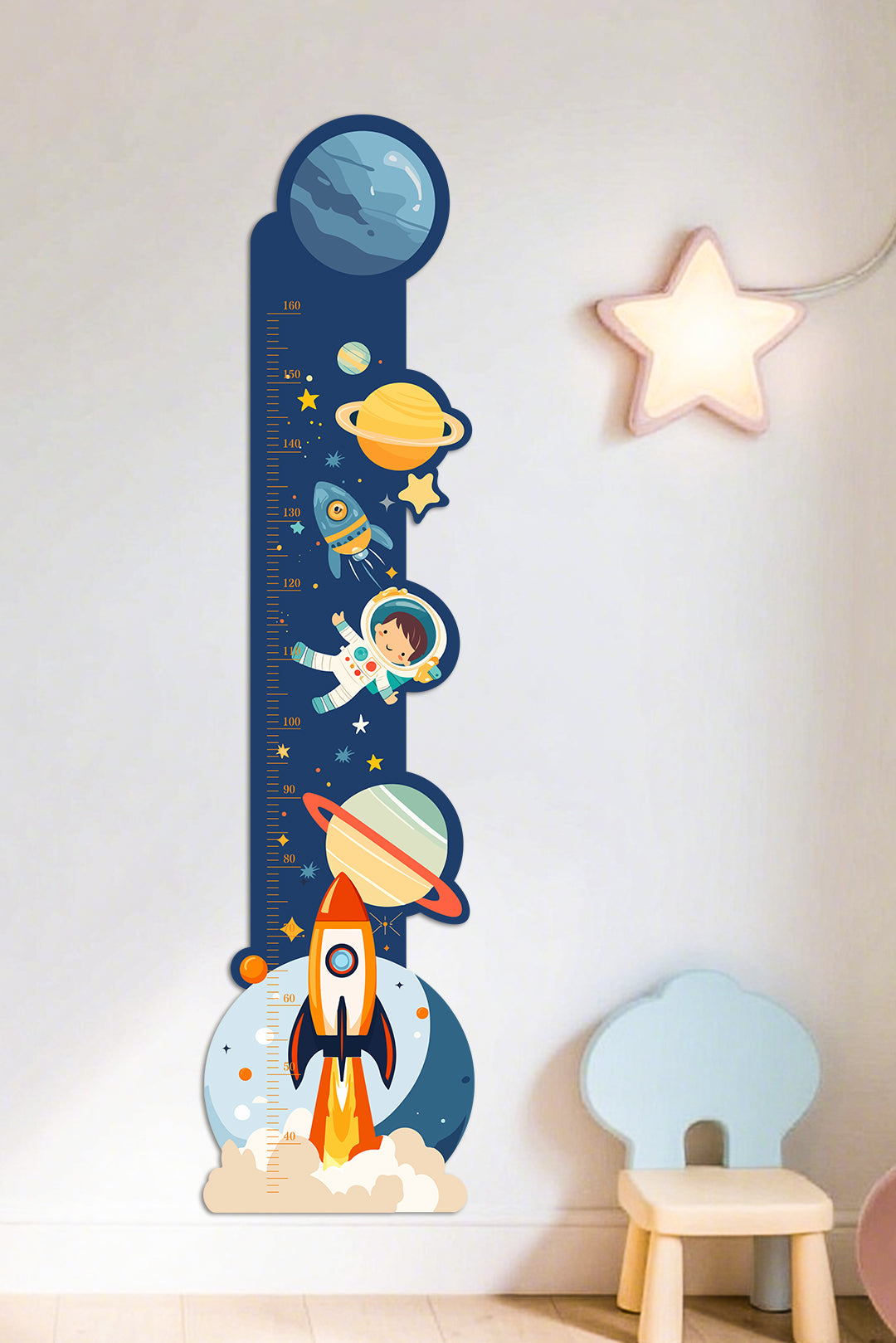 Personalised Wooden Space Height Growth Chart for Kids