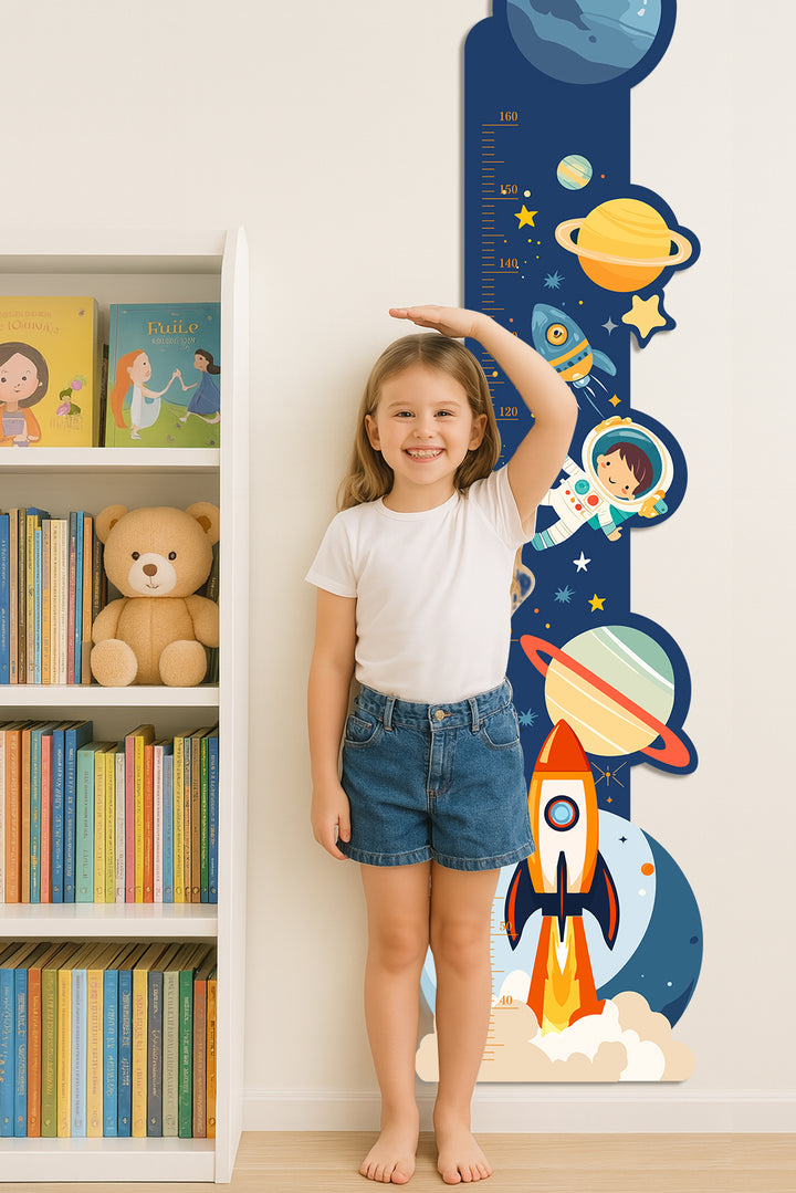 Personalised Wooden Space Height Growth Chart for Kids
