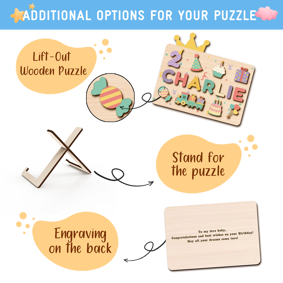 Personalized Birthday Name Puzzle for Kids Woodemon