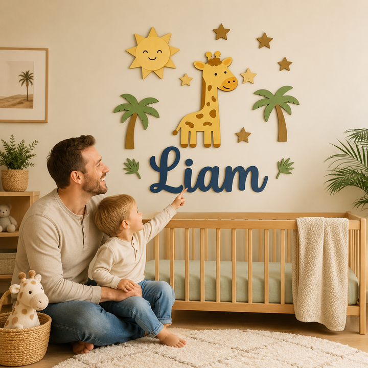 Personalized Wooden Nursery Name Sign Woodemon