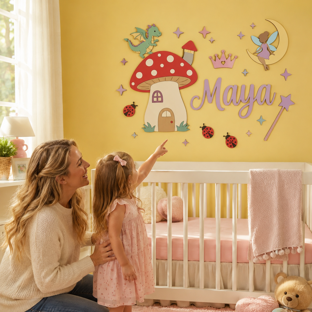 Personalized Wooden Nursery Name Sign Woodemon
