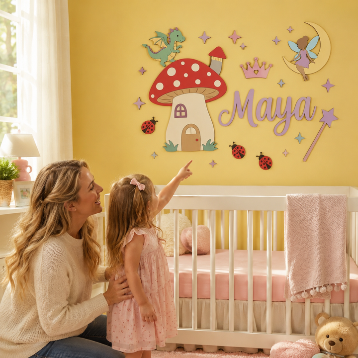 Personalized Wooden Nursery Name Sign Woodemon
