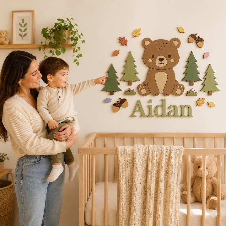 Personalized Wooden Nursery Name Sign Woodemon