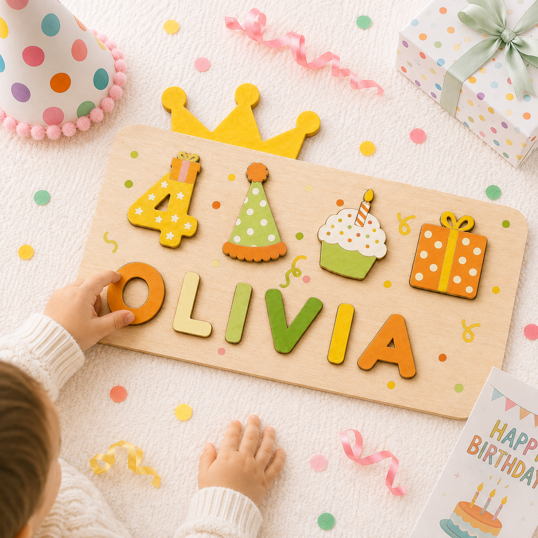 Personalized Birthday Name Puzzle for Kids Woodemon