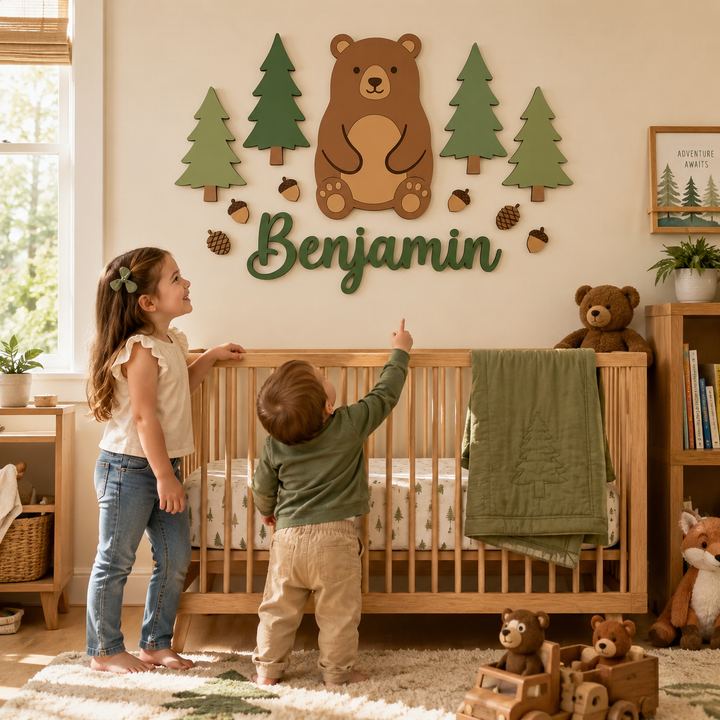Personalized Wooden Nursery Name Sign Woodemon