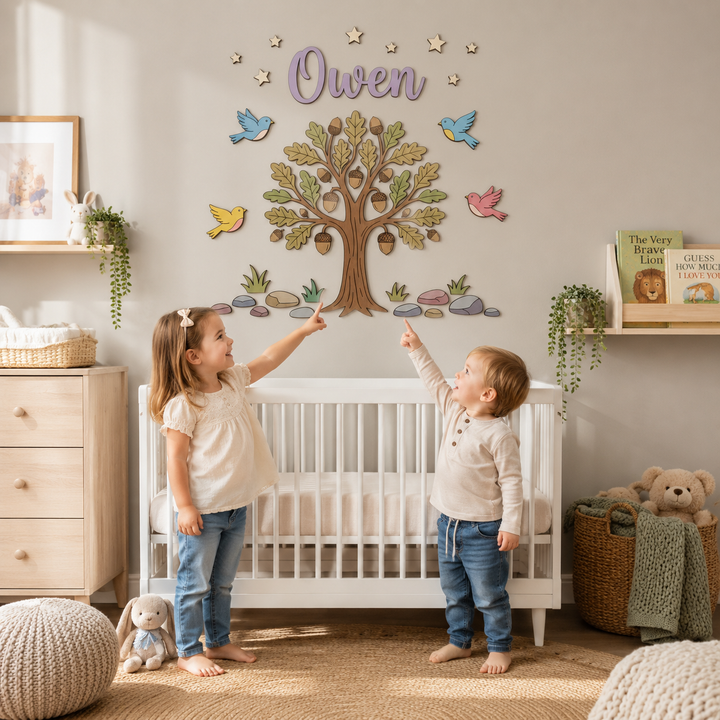 Personalized Wooden Nursery Name Sign Woodemon