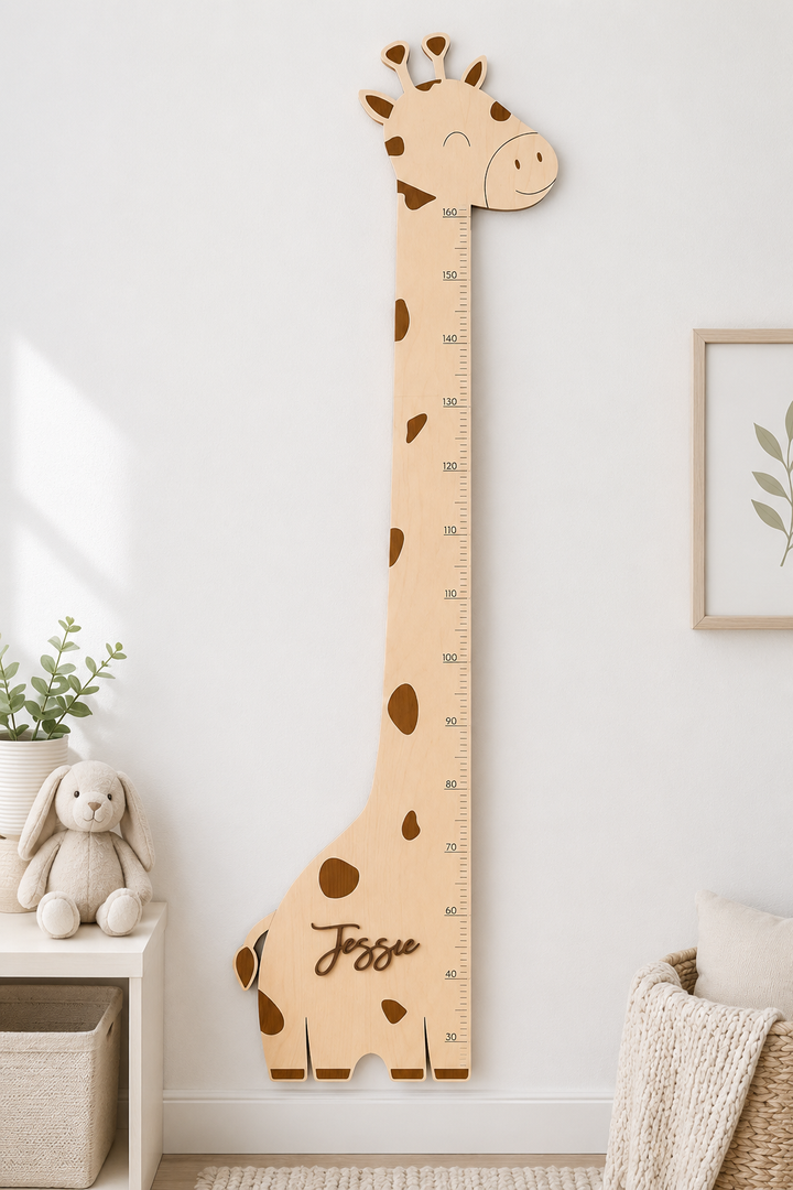 Personalised Wooden Giraffe Growth Chart Height Ruler