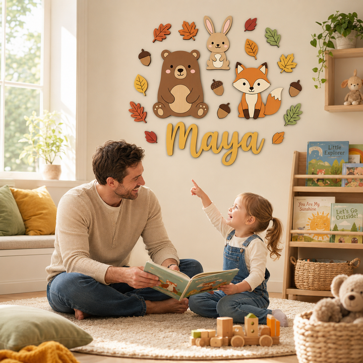 Personalized Wooden Nursery Name Sign Woodemon