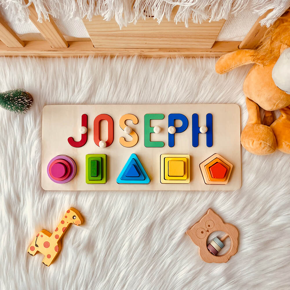 Name Frame Toy Personalised Wooden Baby Name Stacking Toy – UK.Woodemon