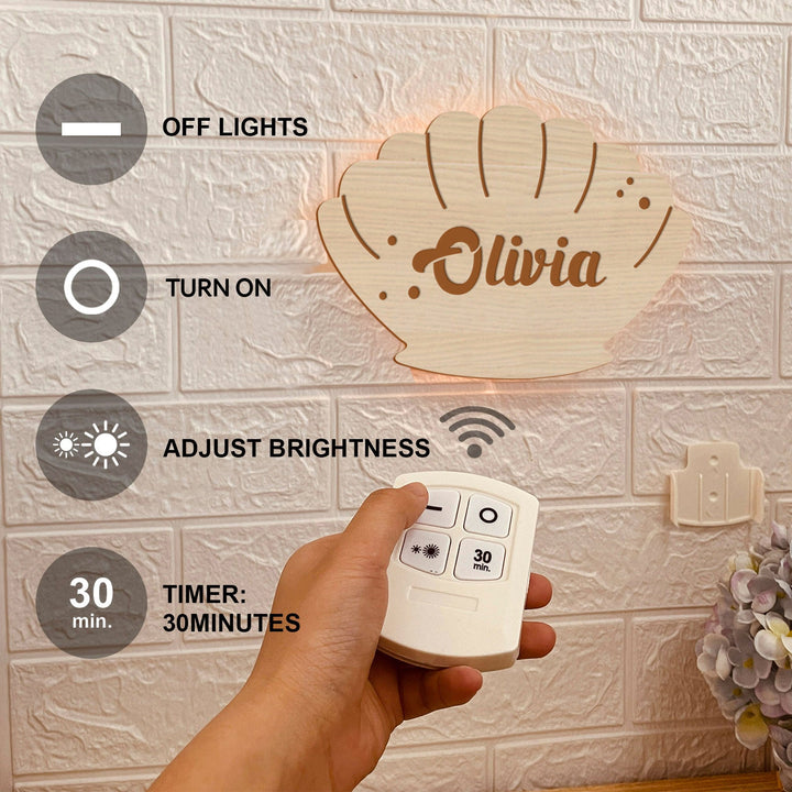 Personalised Wooden Baby's Room Wall Light Set-Christmas Theme