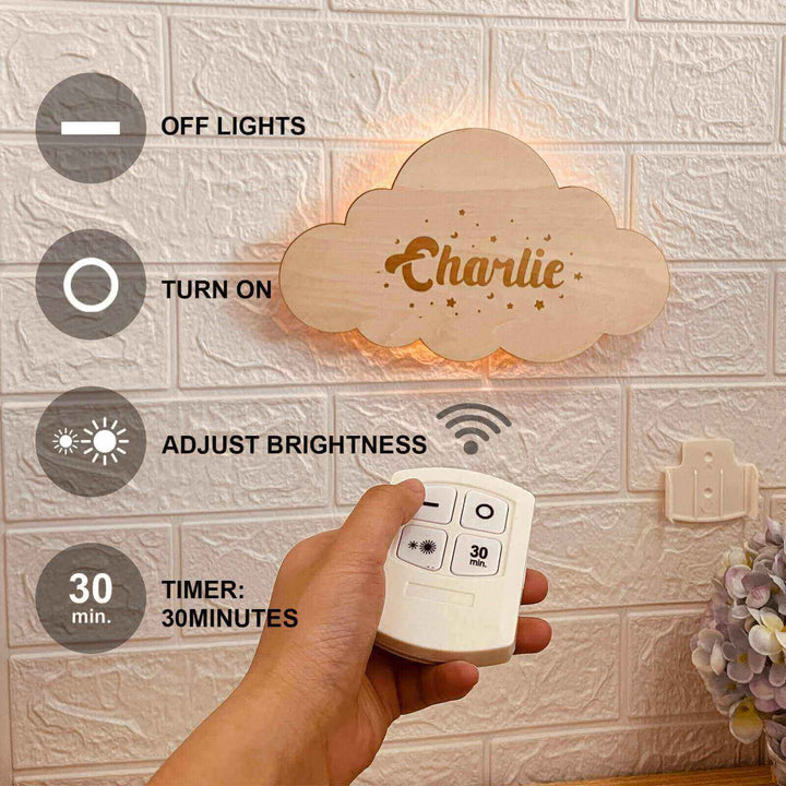 Personalised Wooden Baby's Room Wall Light Set