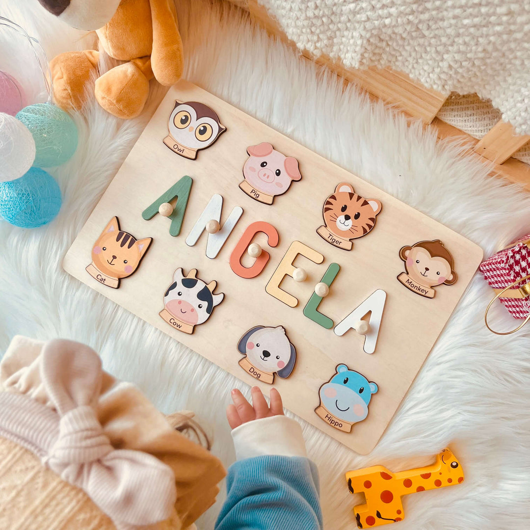 Personalised Wooden Baby Name Puzzle-Element With Name