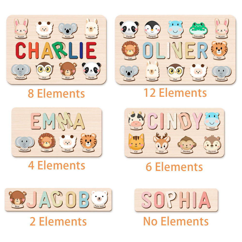 Personalised Wooden Baby Name Puzzle-Element With Name