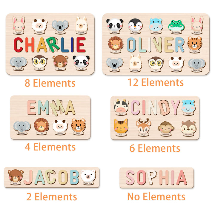 Personalised Wooden Baby Name Puzzle-Element With Name