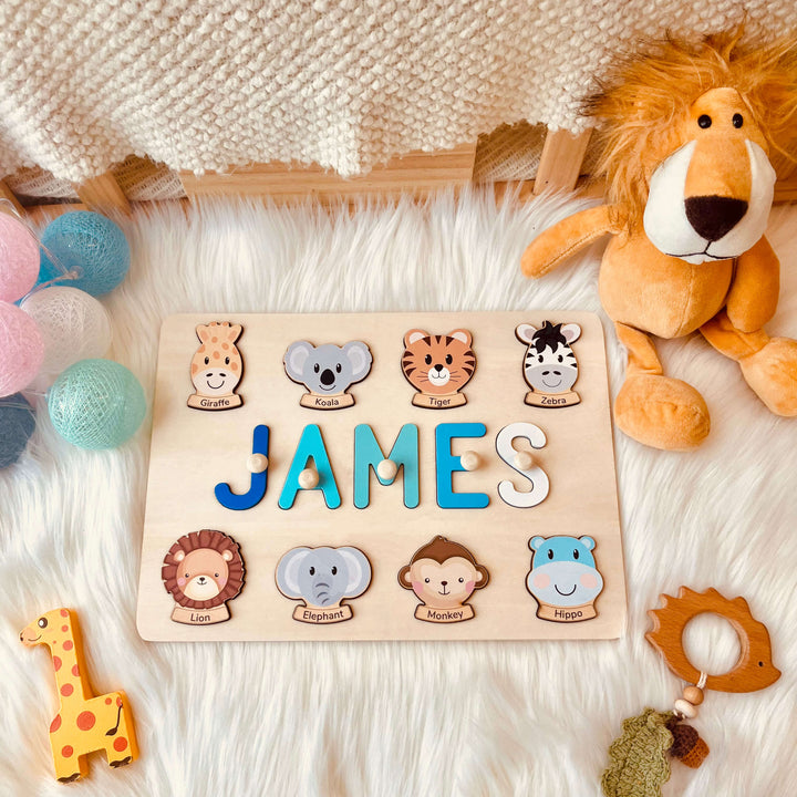 Personalised Wooden Baby Name Puzzle-Element With Name