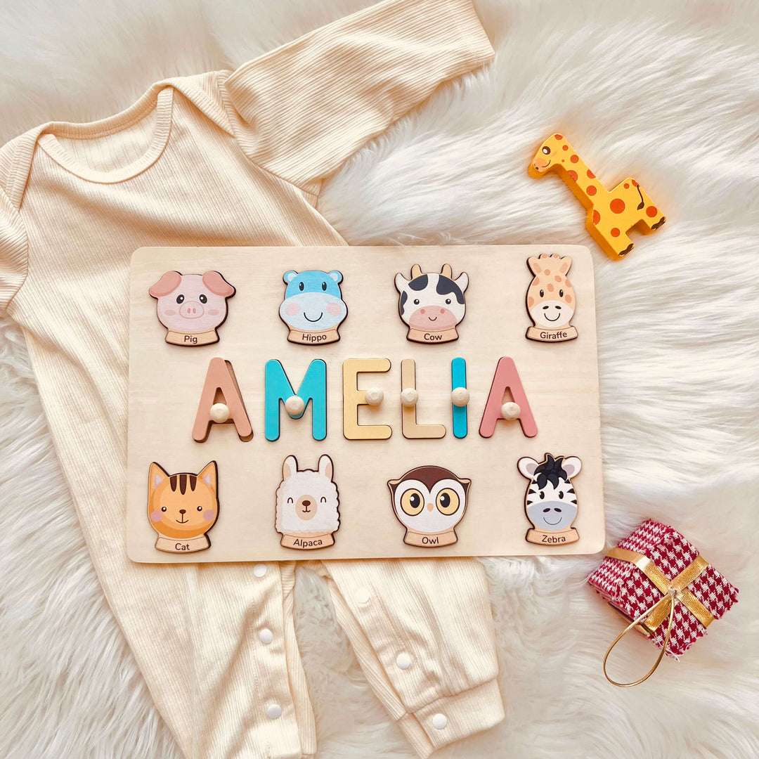 Personalised Wooden Baby Name Puzzle-Element With Name