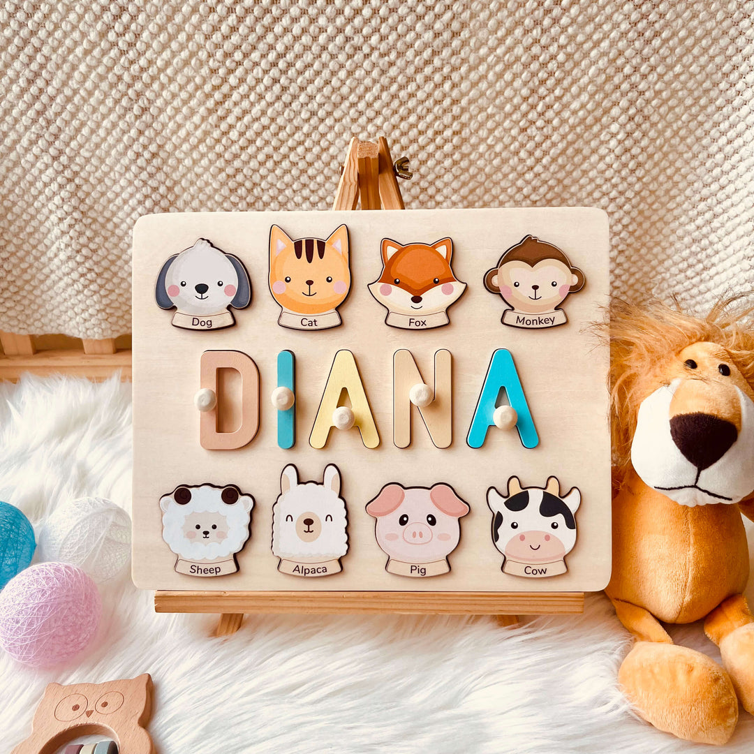 Personalised Wooden Baby Name Puzzle-Element With Name