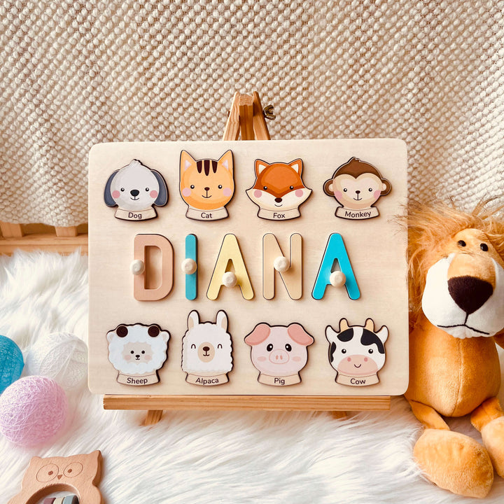 Personalised Wooden Baby Name Puzzle-Element With Name