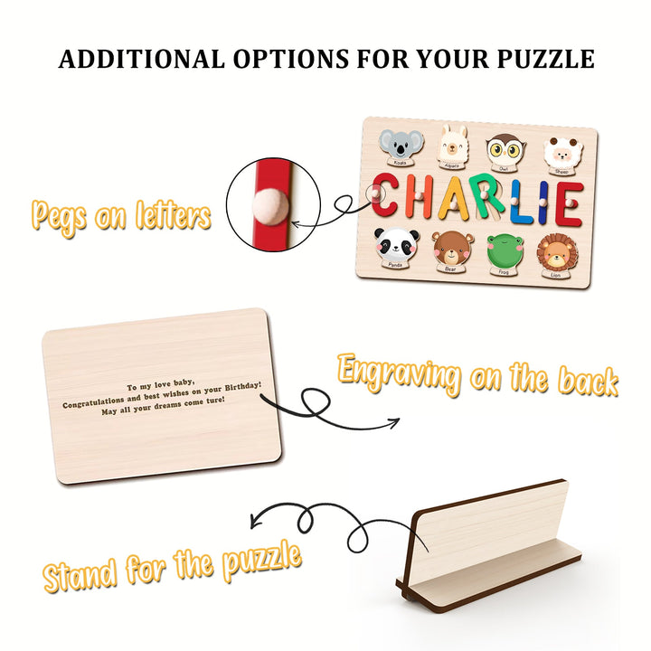 Personalised Wooden Baby Name Puzzle-Element With Name
