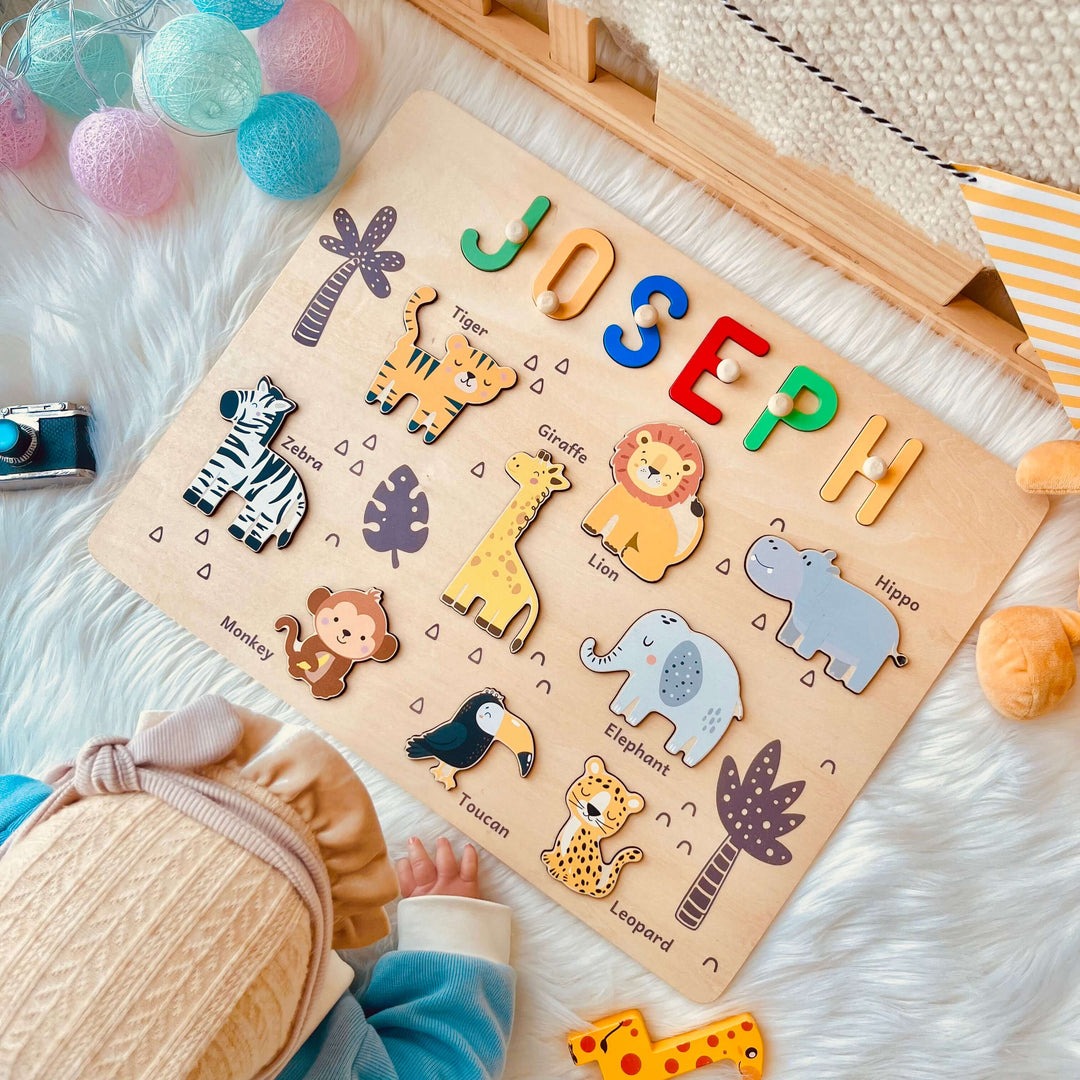 Personalised Jungle Animal Name Puzzle