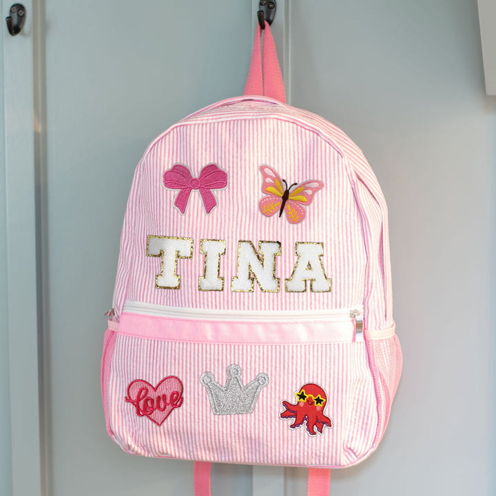 Personalised Kids Back to School Patch Backpack