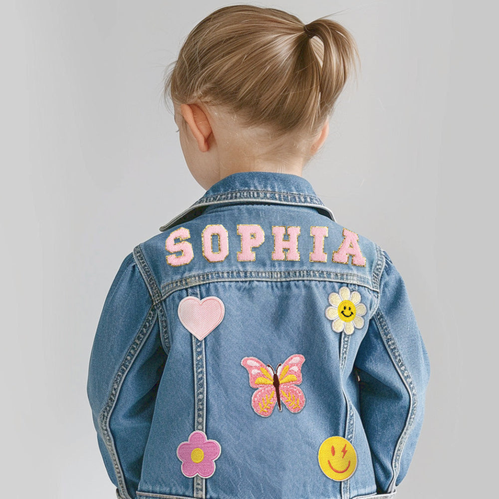 Personalised Kids Name Patch Jean Jacket