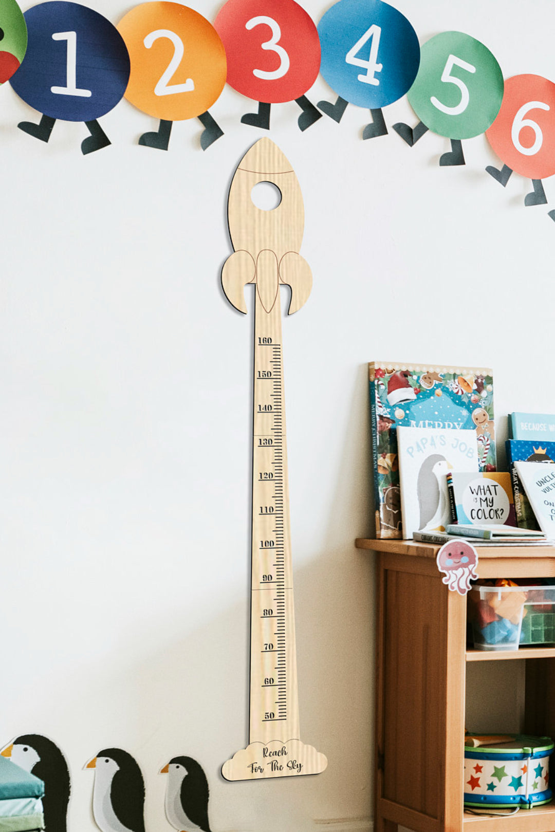 Wooden Baby Rocket Growth Chart Ruler