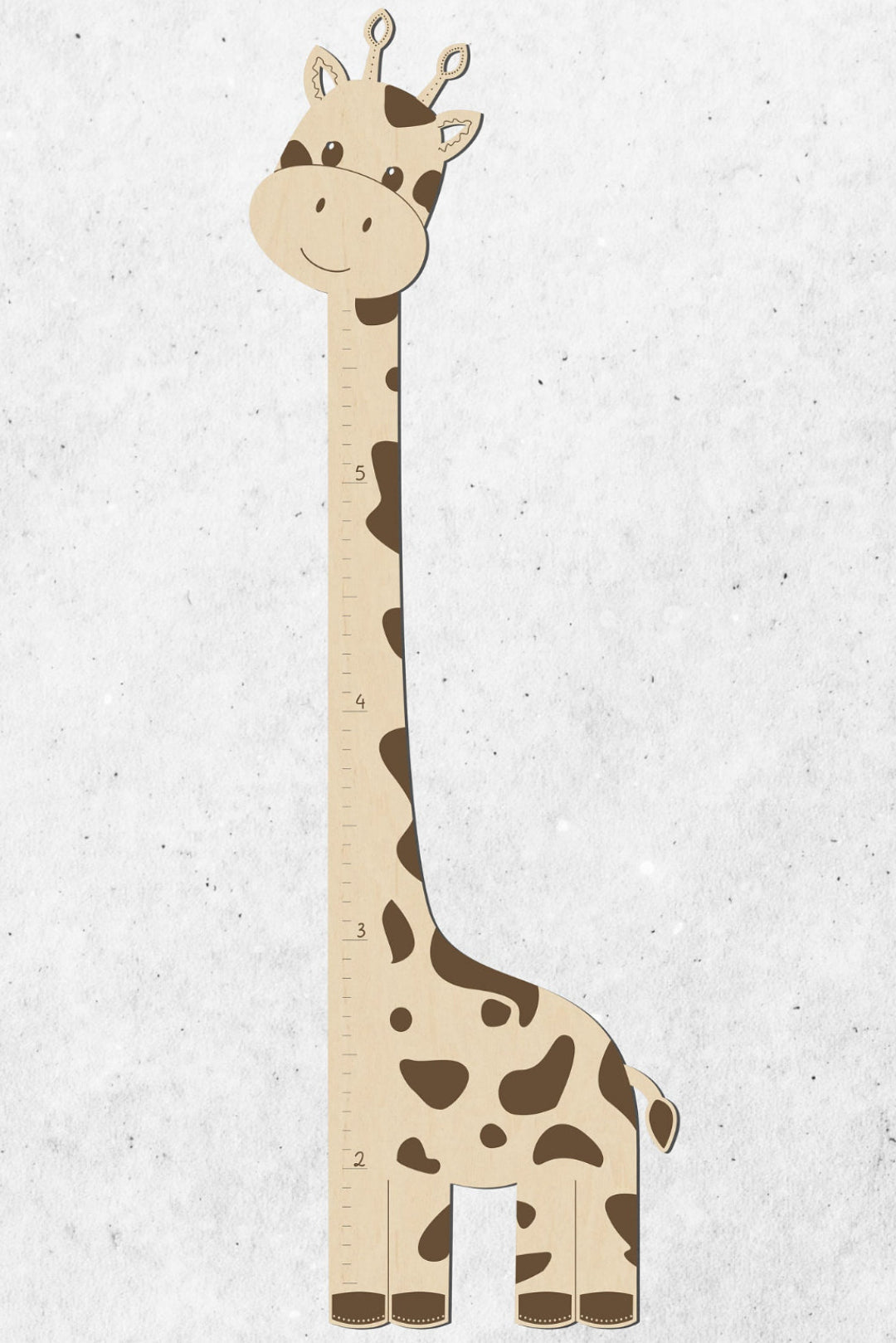 Wooden Giraffe Baby Height Growth Chart Ruler
